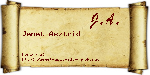 Jenet Asztrid névjegykártya